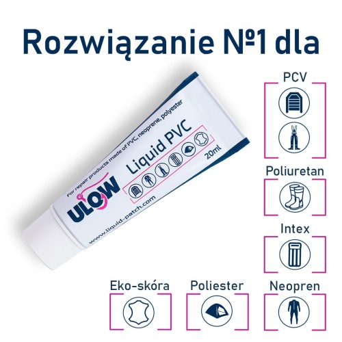 ULOW PŁYNNA ŁATKA PVC KLEJ NA PONTON MATERAC CZARNA