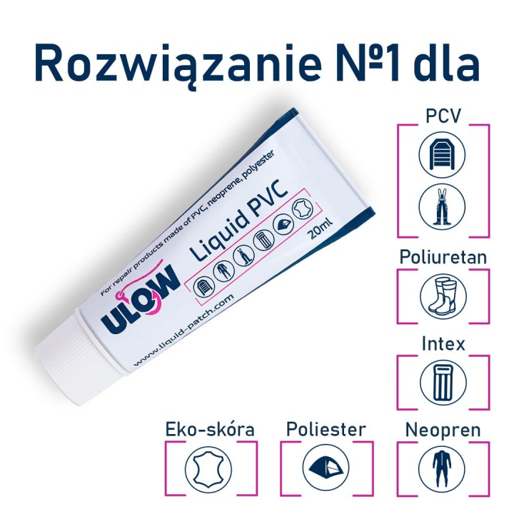 ULOW PŁYNNA ŁATKA PVC KLEJ NA PONTON MATERAC CZARNA