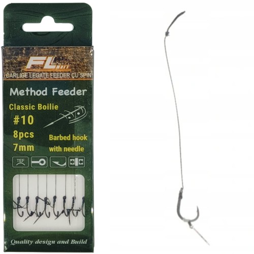 PRZYPONY METHOD FEEDER NA PLECIONCE Z IGŁĄ HAK No10 8 SZTUK