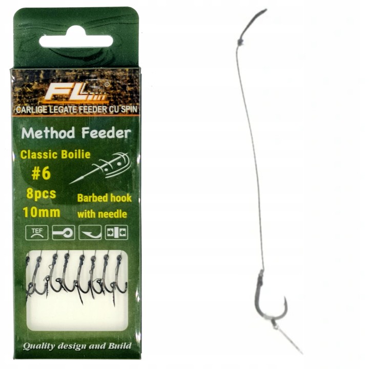 PRZYPONY METHOD FEEDER NA PLECIONCE Z IGŁĄ HAK No6 8 SZTUK