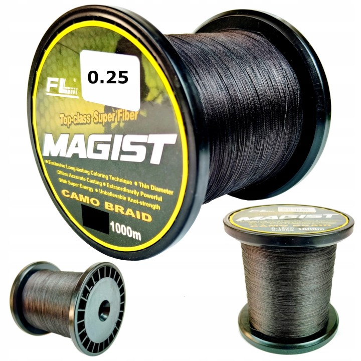 PLECIONKA WĘDKARSKA FL MAGIST 0,25 mm 1000m CZARNA
