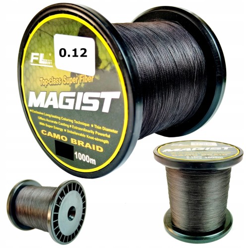 PLECIONKA WĘDKARSKA FL MAGIST 0,12 mm 1000m CZARNA