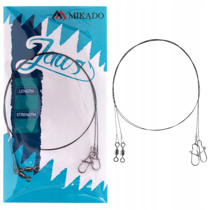 2x PRZYPON WOLFRAMOWY MIKADO JAWS MEDIUM 35cm/15kg 2 SZTUKI