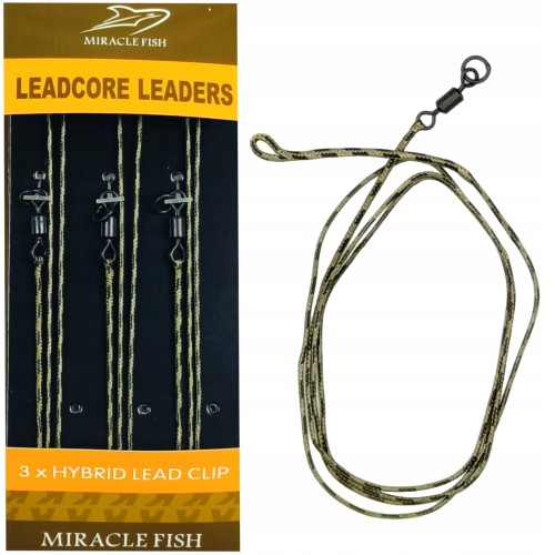 3x PRZYPON LEADCORE KARPIOWY Z KRĘTLIKIEM 75 cm 3 SZTUKI