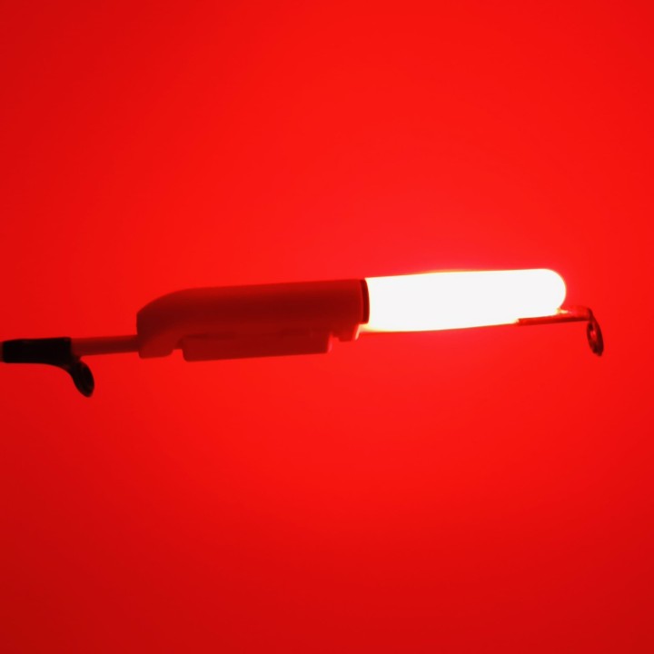 2x ŚWIETLIK ELEKTRONICZNY LED NA SZCZYTÓWKĘ FEEDER + BATERIA CZERWONY