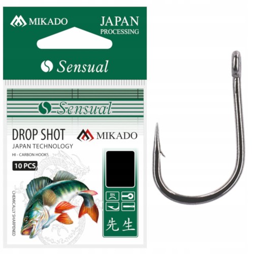 HACZYKI SPINNINGOWE MIKADO SENSUAL DROP SHOT 1/0 10 SZTUK