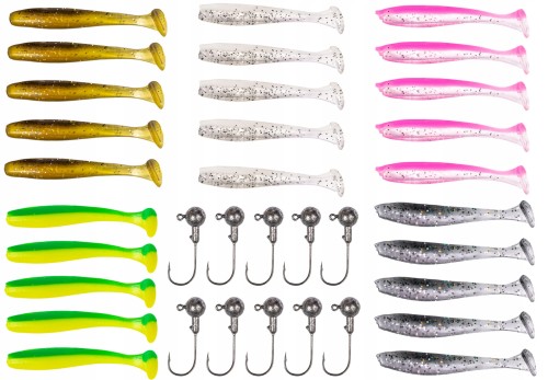 ZESTAW NA SPINNING 25 SZTUK + GŁÓWKI PUDEŁKO SZCZUPAK OKOŃ 5.5 CM