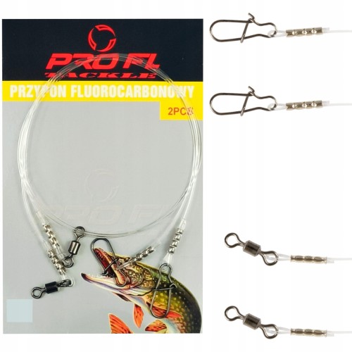 2x PRZYPON FLUOROCARBON 45CM/23KG DWIE SZTUKI
