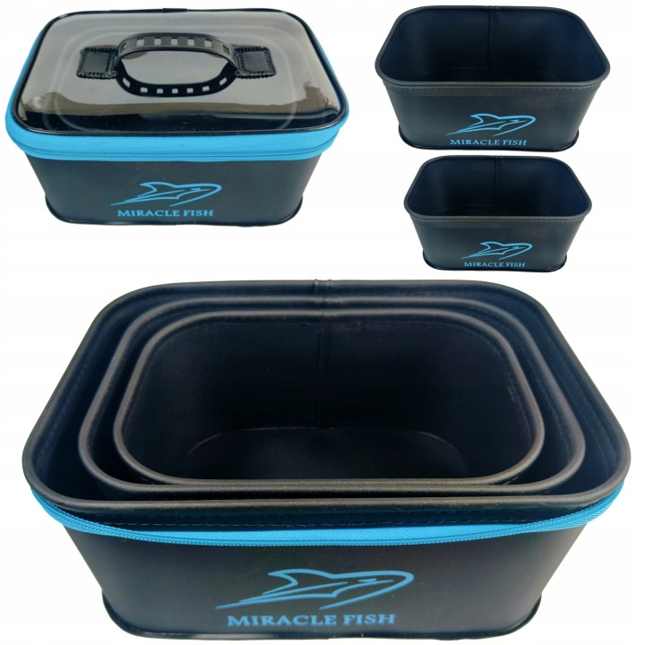 3x POJEMNIK SET EVA FEEDER KUWETA PUDEŁKA MIRACLE FISH 3 SZTUKI